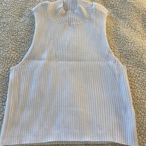 LA Hearts white ribbed sleeveless turtleneck